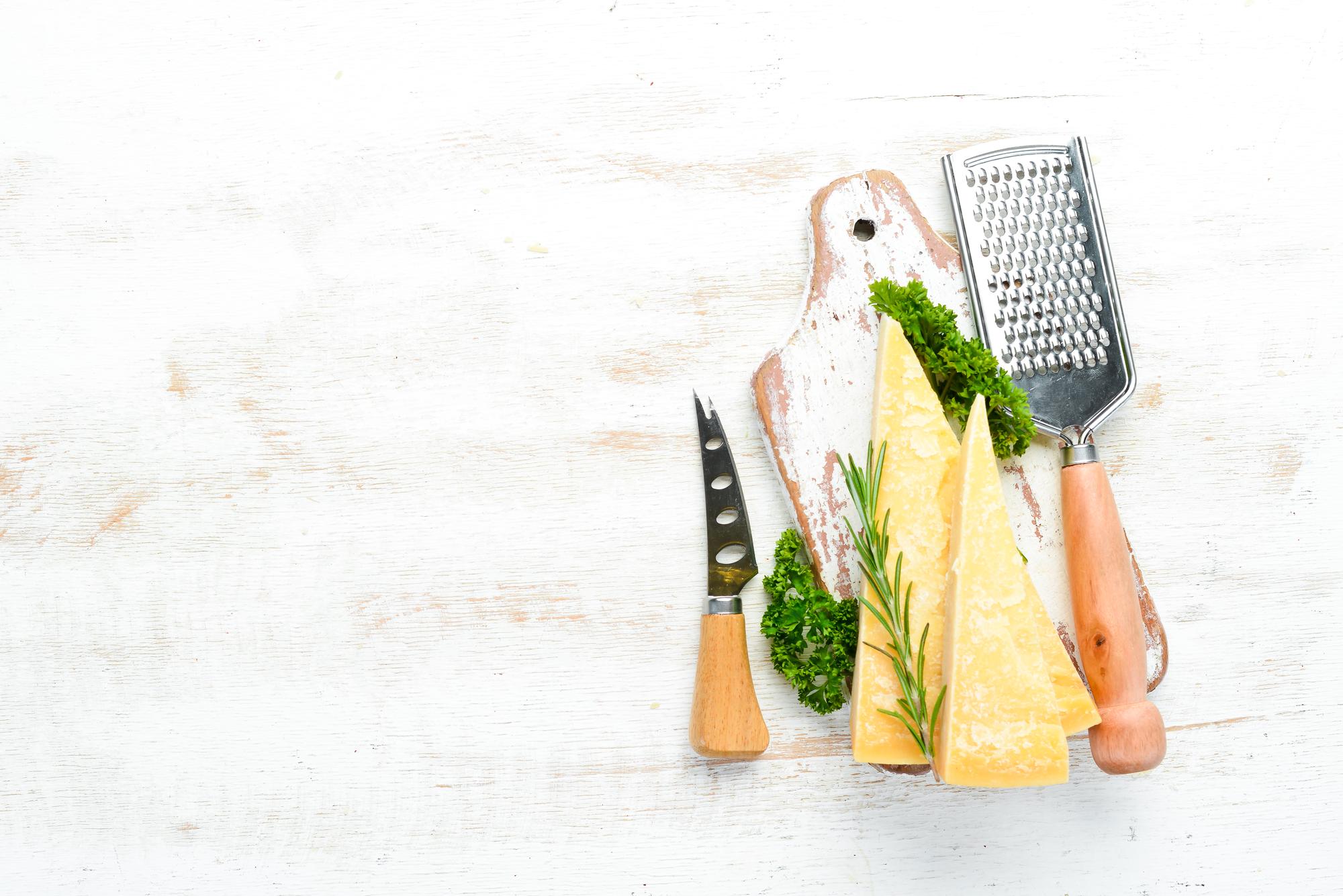 Selection of kitchen tools on wood