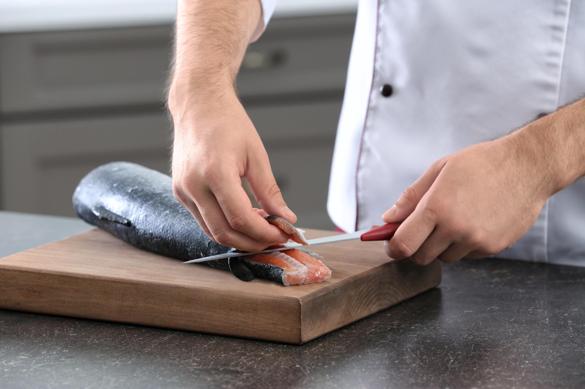 Instructor showing knife technique